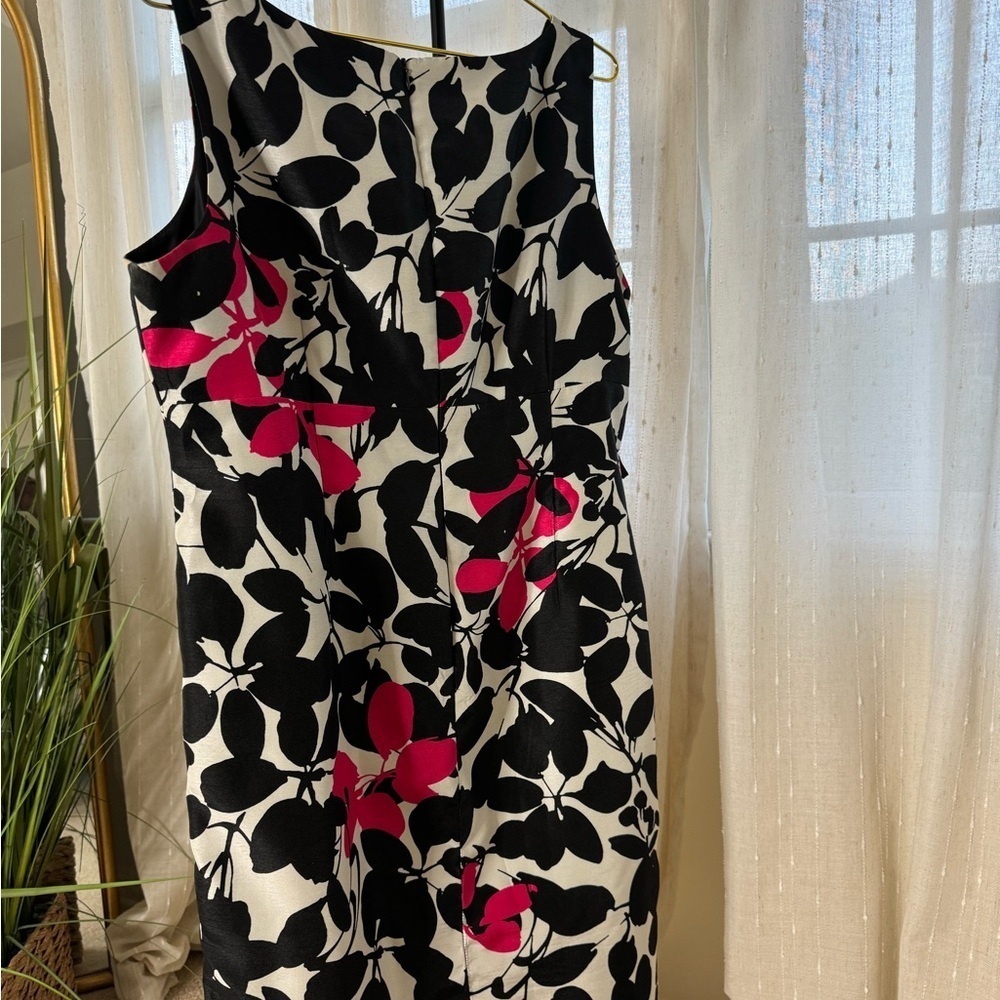 Kasper Black and White Sleeveless Midi Sundress - Picture 4 of 4